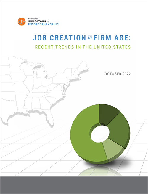 A cover of the Entrepreneurial Jobs Indicators report, "Job Creation by Firm Age: Recent Trends in the United States."